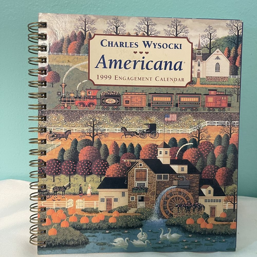 1999 Charles Wysocki Americana Wall Engagement Calendar With‎ Cover B-Z